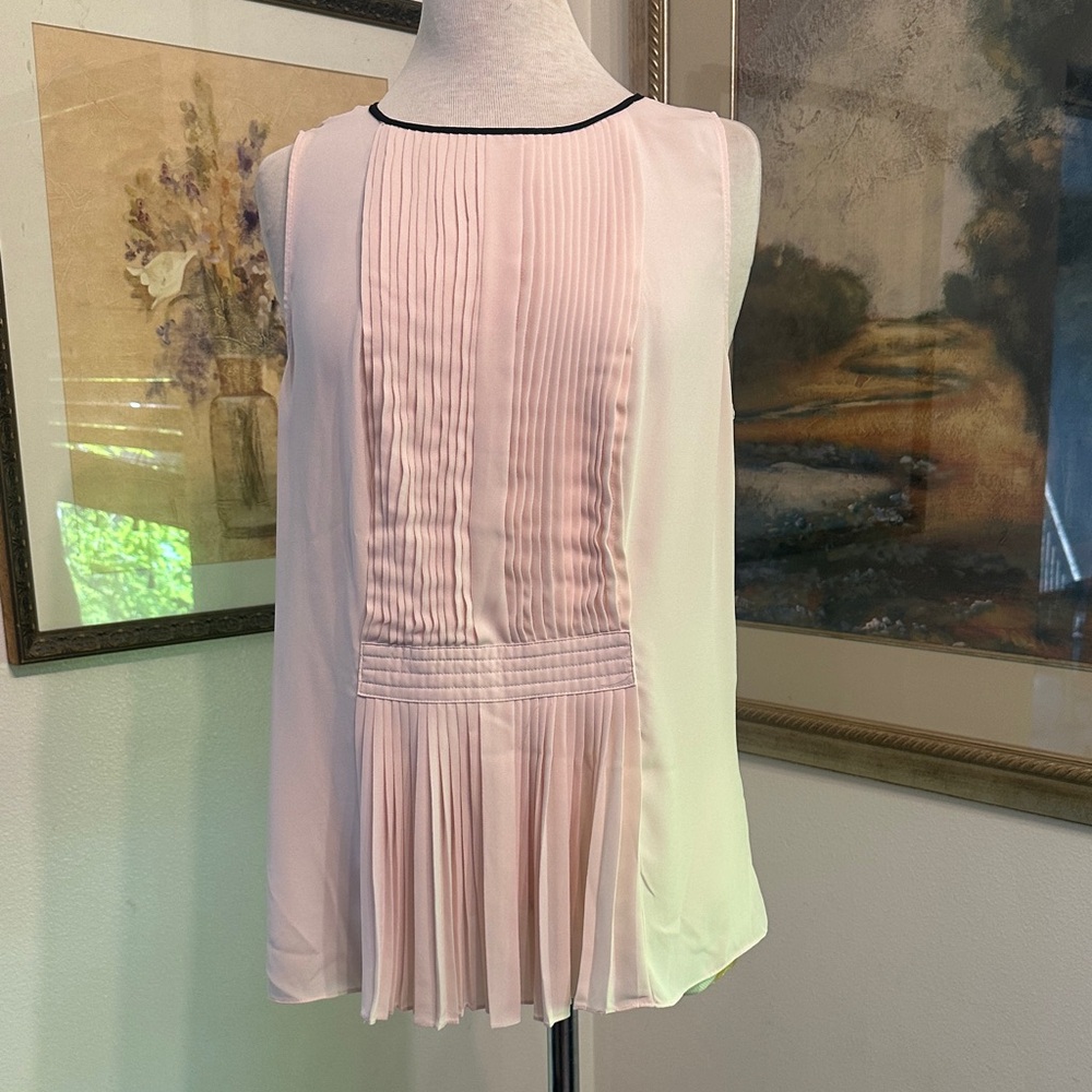 INC. INTERNATIONAL CONCEPTS Sleeveless Pleated Blush Pink Women's Tunic Size 14